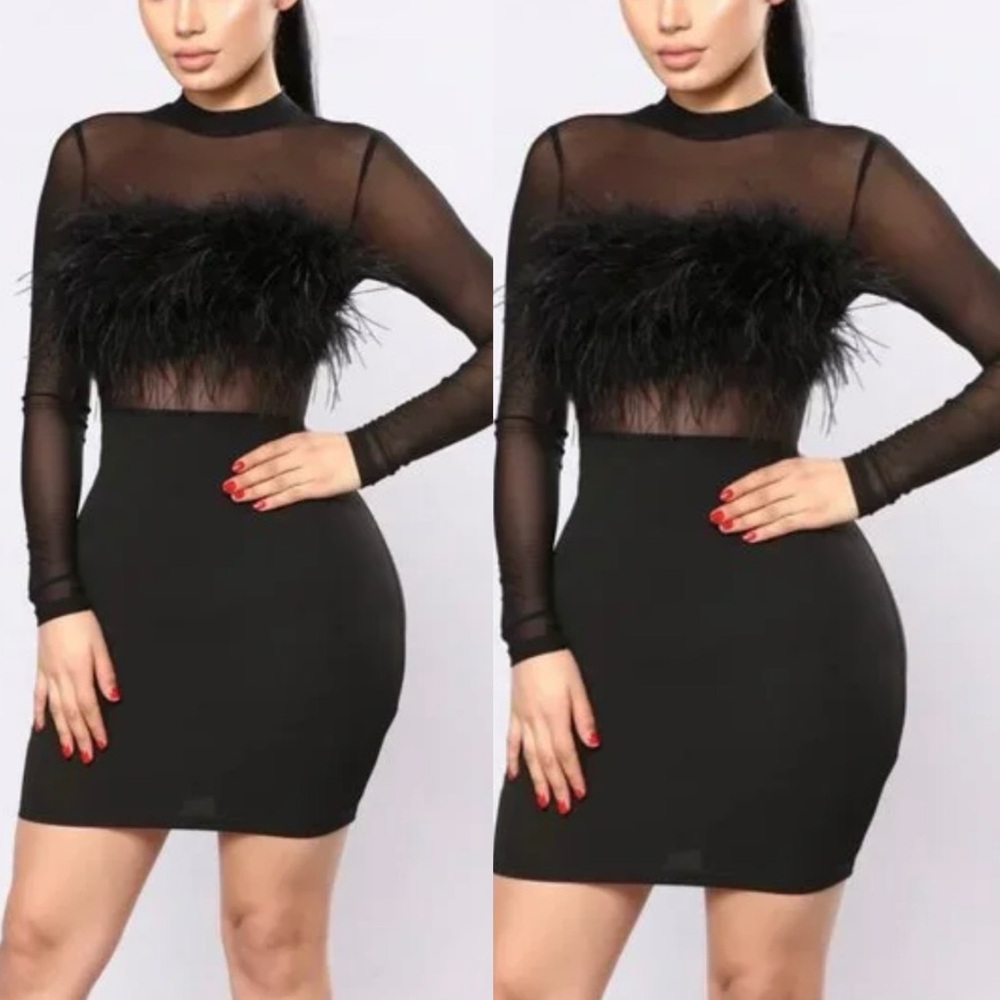 Feather mini Dress